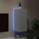 TV Wall Cabinet with LED Lights White 30.5x35x70 cm 837232