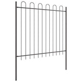 Garden Fence 9 pcs Grey 15.3 x 1.5 m Powder-coated Steel 3334177