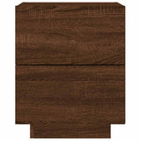 Bedside Cabinet with LED Lights Brown Oak Engineered Wood 836747