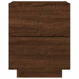 Bedside Cabinets with LED Lights 2 pcs Brown Oak Engineered Wood 836748