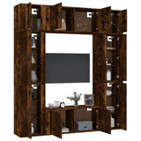 8 Piece TV Cabinet Set Smoked Oak Engineered Wood 3188643
