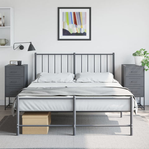 ZNTS Bedside Cabinets 2 pcs Anthracite 36x39x78 cm Steel 846583