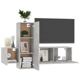 3 Piece TV Cabinet Set Concrete Grey Engineered Wood 3079074