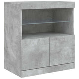 Sideboard with LED Lights Concrete Grey 181.5x37x67 cm 3209005