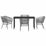 Garden Dining Set with Cushion 5 pcs Grey Powder-Coated Steel 3380934