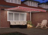 Retractable Awning Red and White 300 x 250 cm 3329980