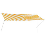 Retractable Awning 350x150 cm Yellow and White 143756