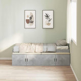 Storage Bed Frame Concrete grey 80 x 200 cm Engineered wood 3335200
