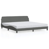 Bed Frame "Dover" Dark Grey 193x203 cm Fabric 373298