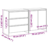Sideboard 2 pcs Black 70 x 41 x 75 cm Engineered Wood 3332523