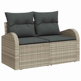 Garden Sofa with Cushion Light Grey 124 x 62 x 69cm Poly Rattan 42006747