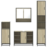 4 Piece Bathroom Furniture Set Sonoma Oak Engineered Wood 3301241