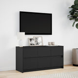 TV Cabinet with LED Black 100x34x50 cm Engineered Wood 852216