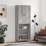 Highboard Grey Sonoma 69.5x34x180 cm Engineered Wood 3200047