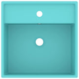 146947 Luxury Basin Overflow Square Matt Light Green 41x41 cm Ceramic
