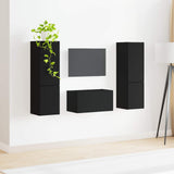 TV Cabinet Set 5 pcs Black Engineered Wood 3409097