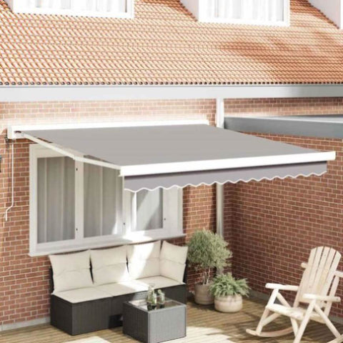 Retractable Awning Manual Light grey 300 x 250 cm Fabric, Metal 3330100