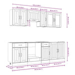 ZNTS 8 Piece Kitchen Cabinet Set Kalmar Concrete Grey Engineered Wood 3314835