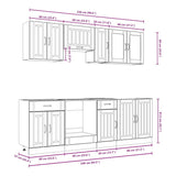 ZNTS 8 Piece Kitchen Cabinet Set Kalmar Concrete Grey Engineered Wood 3314835