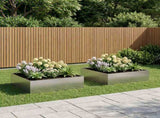 Garden Planter 2 pcs Silver 100 x 100 x 30 cm Stainless Steel 8005087