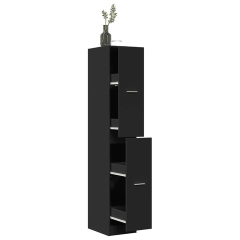 Apothecary Cabinet Black 30x41x174.5 cm Engineered Wood 3309628