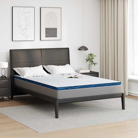Mattress Pads White and blue 160 x 200 cm Gel Memory Foam 4106261