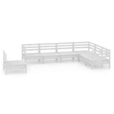 7 Piece Garden Lounge Set Solid Wood Pine White 3083035