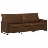 3 Seater Sofa Brown 220 x 81 x 82 cm Faux Suede Fabric 42041003