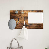Wall-Mounted Coat Rack with Shelf Smoked Oak 90 x 10 x 50 cm 874519