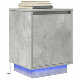 Bedside Cabinet with LED Lights Concrete Grey 38x34x50 cm 861271