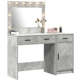 Dressing Table with Mirror Lights 2 pcs Grey Engineered wood 3334230