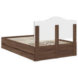 Bed Frame with Drawer Brown Oak 120 x 190 cm Engineer Wood 3413442