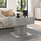 ZNTS Coffee Table with LED Concrete Grey 50x50x45 cm Engineered Wood 847528