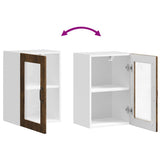 Kitchen Wall Cabinet with Glass Door Porto Smoked Oak 854012