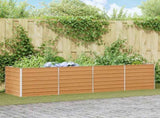 Garden Raised Bed Light Brown 320 x 80 x 77 cm Galvanised Steel 42017338