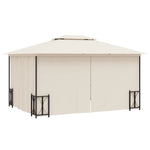 Gazebo with Sidewalls&Double Roofs 3x4 m Cream 318543