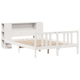 Bookcase Bed without Mattress White 140x200cm Solid Wood Pine 3322282