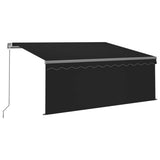 ZNTS Manual Retractable Awning with Blind 3.5x2.5m Anthracite 3069399