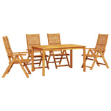 Garden Dining Set Folding 5 pcs Brown Solid Acacia Wood 3375624