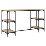 Desk Sonoma Oak 140x50x75 cm Metal and Engineered Wood 845327