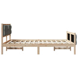 Bed Frame with Headboard Dark Grey 150 x 200 cm Solid Pine Wood 3394284