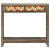 ZNTS Console Table Grey 86x30x76 cm Solid Mango Wood 282737