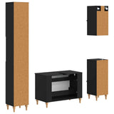 4 Piece Bathroom Cabinet Set ALKMAAR Black Engineered Wood 3417910