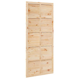 Barn Door Natural 80 x 2.5 x 208 cm Solid Pine Wood 42047149