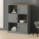 Bookcase VIGO Grey 90x35x114.5 cm Solid Wood Pine 353183