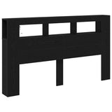 LED Headboard Black Oak 180 x 18.5 x 103.5 cm Engineered Wood 863115