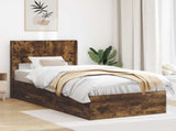 Bed Frame with Storage and Headboard Smoked Oak 100 x 200 cm 3414503