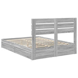 Storage Bed Grey Sonoma 160 x 200 cm Engineered Wood 3411558
