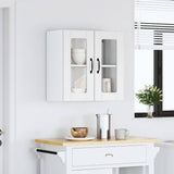 Kitchen Wall Cabinet with Glass Door Lucca White Engineered Wood 853907