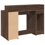 Desk with LED Lights Brown Oak 120x55x91 cm Engineered Wood 3309417